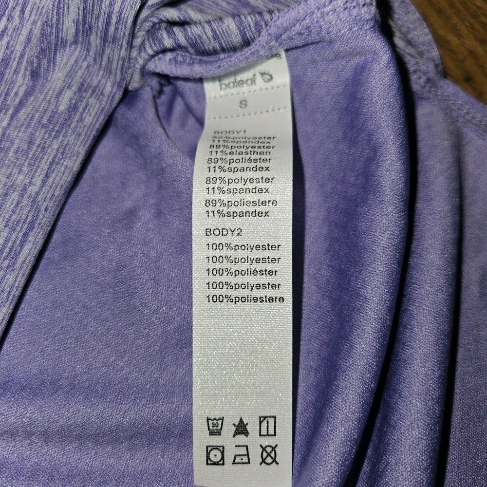 Baleaf Purple Small LS Workout Top Running Athletic Shirts Quick Dry UPF 50 - Picture 4 of 9